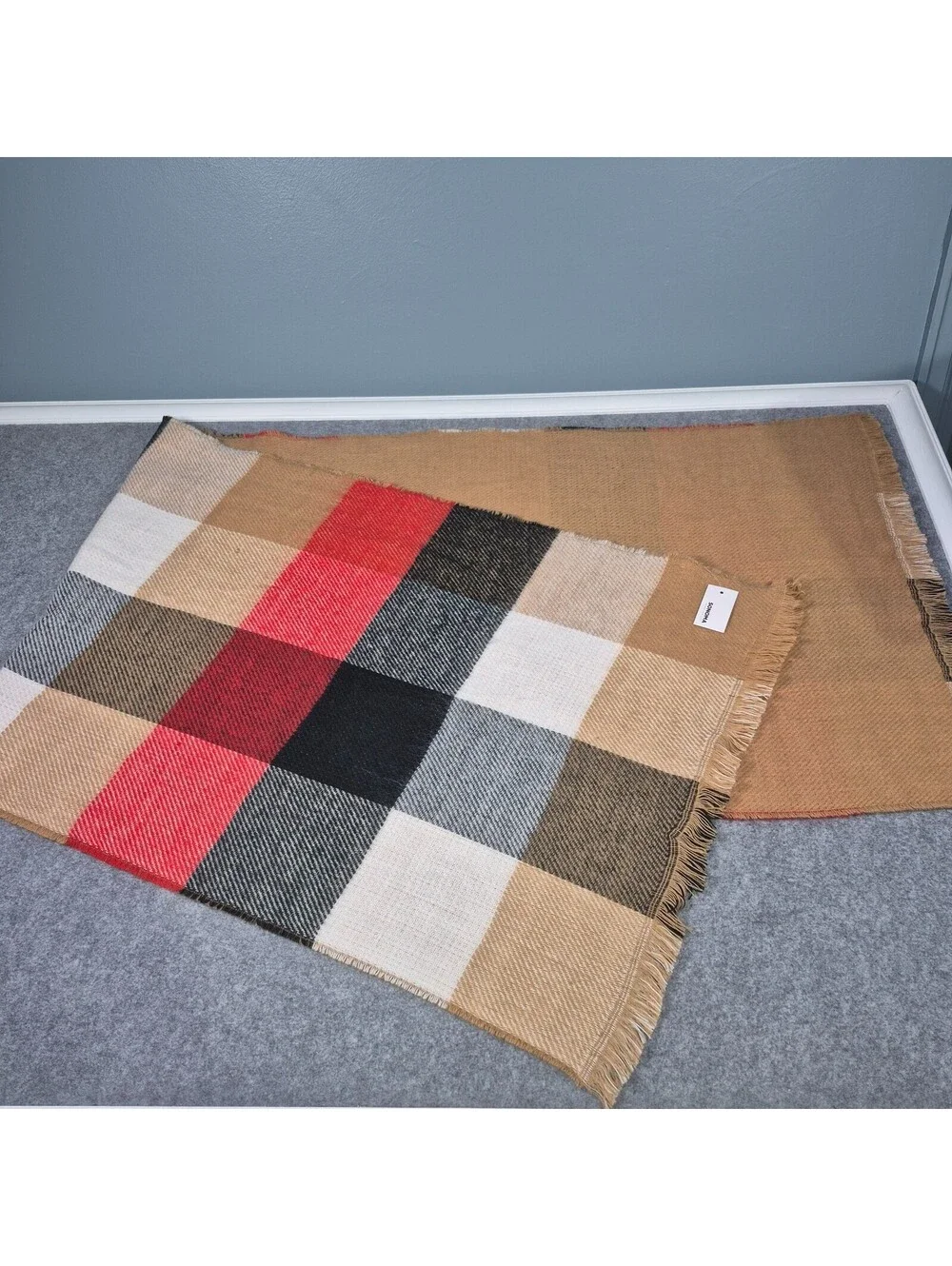Sonoma Goods For Life Geo Oblong Scarf Tan OS Cozy Winter Stylish Warm